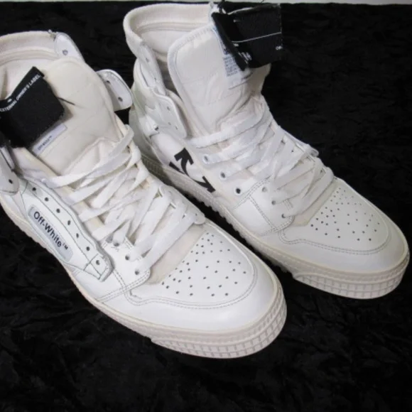 Off-White Off Court 3.0 Men's White/White Leather High Top Sneakers Sz 42 US 9 - Picture 3 of 16